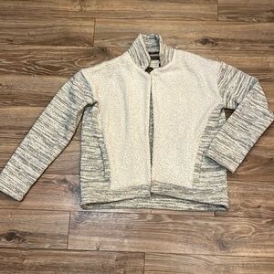 Anthro Gray and White Sherpa Jacket